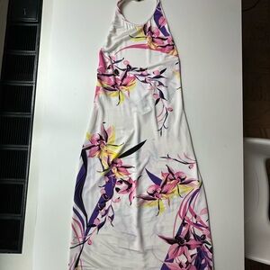 Versace Multicolor Floral Backless Dress
